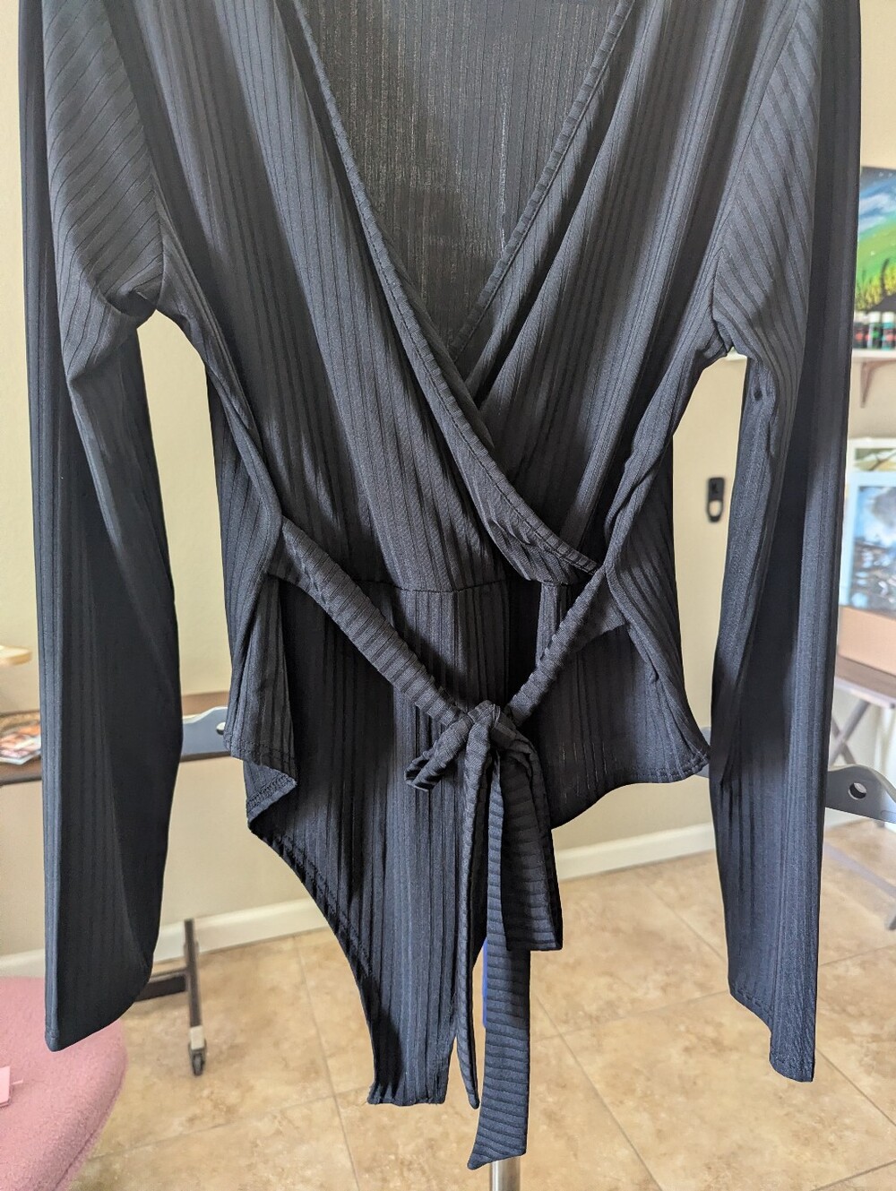NWT PrettyLittleThing Black Ribbed Bodysuit - Picture 5 of 9